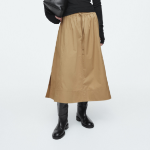 COS Drawstring A-Line Midi Skirt – Dark Beige