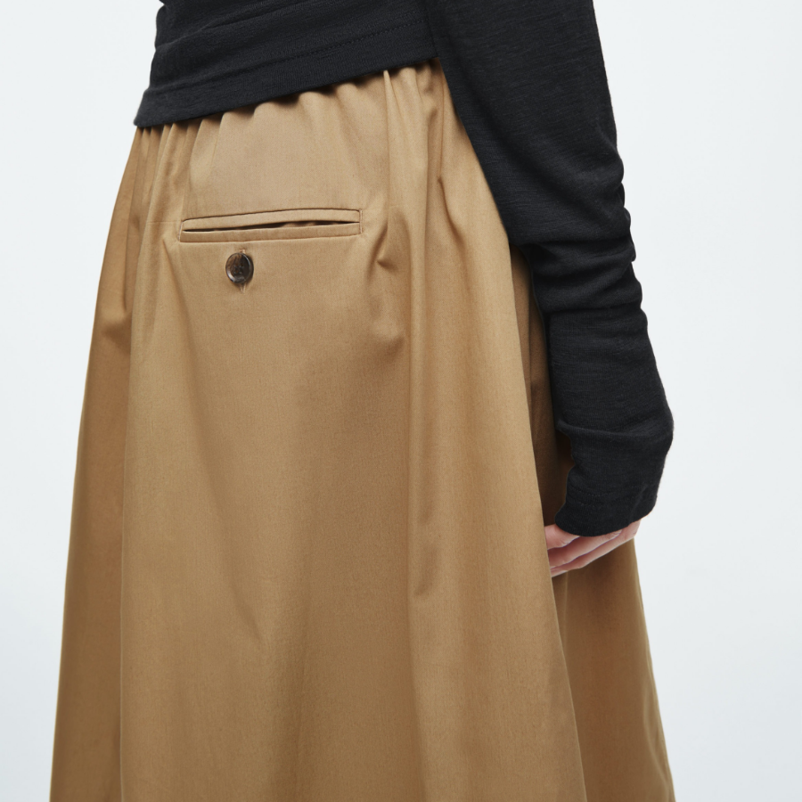 COS Drawstring A-Line Midi Skirt – Dark Beige