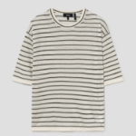 Theory Women Neo Sag Harbor Boyfriend Stripe Tee - Light Parchment Multi