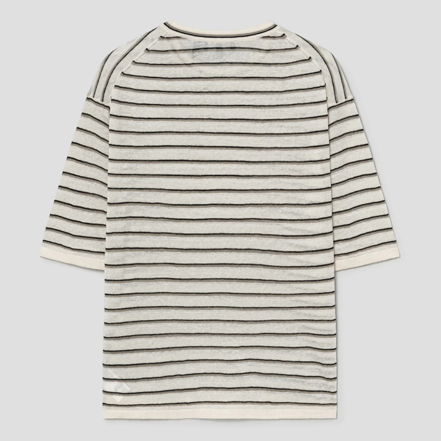 Theory Women Neo Sag Harbor Boyfriend Stripe Tee - Light Parchment Multi