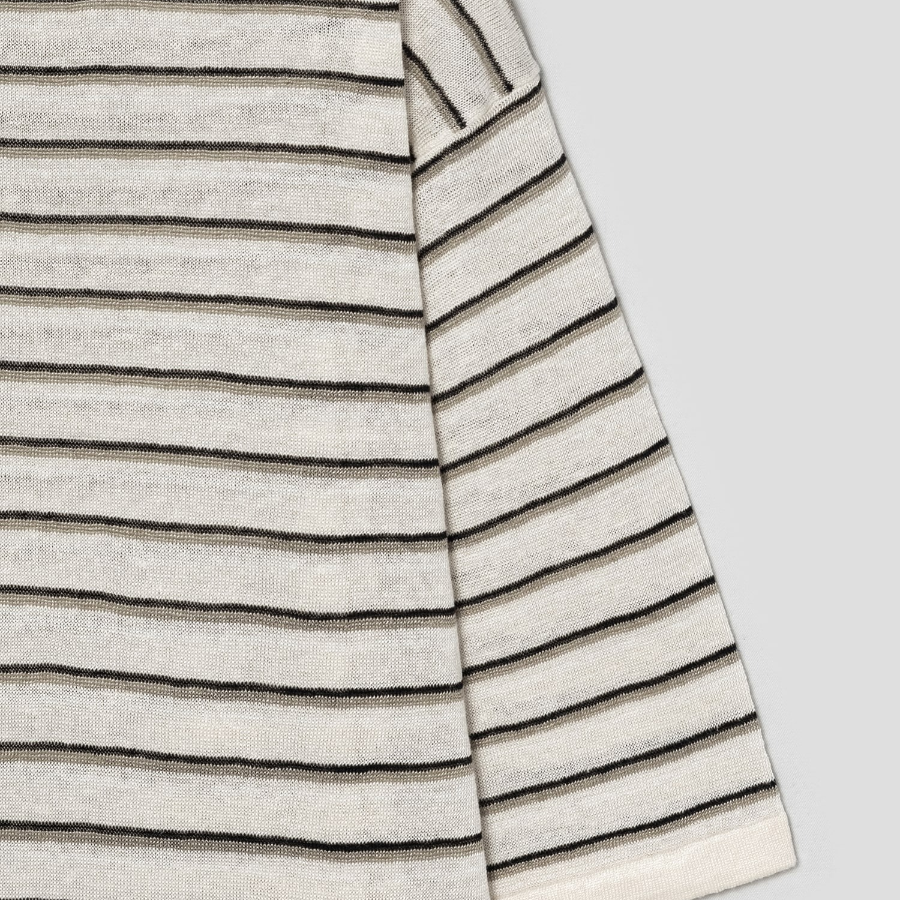 Theory Women Neo Sag Harbor Boyfriend Stripe Tee - Light Parchment Multi