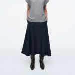 COS Round Midi Skirt – Navy