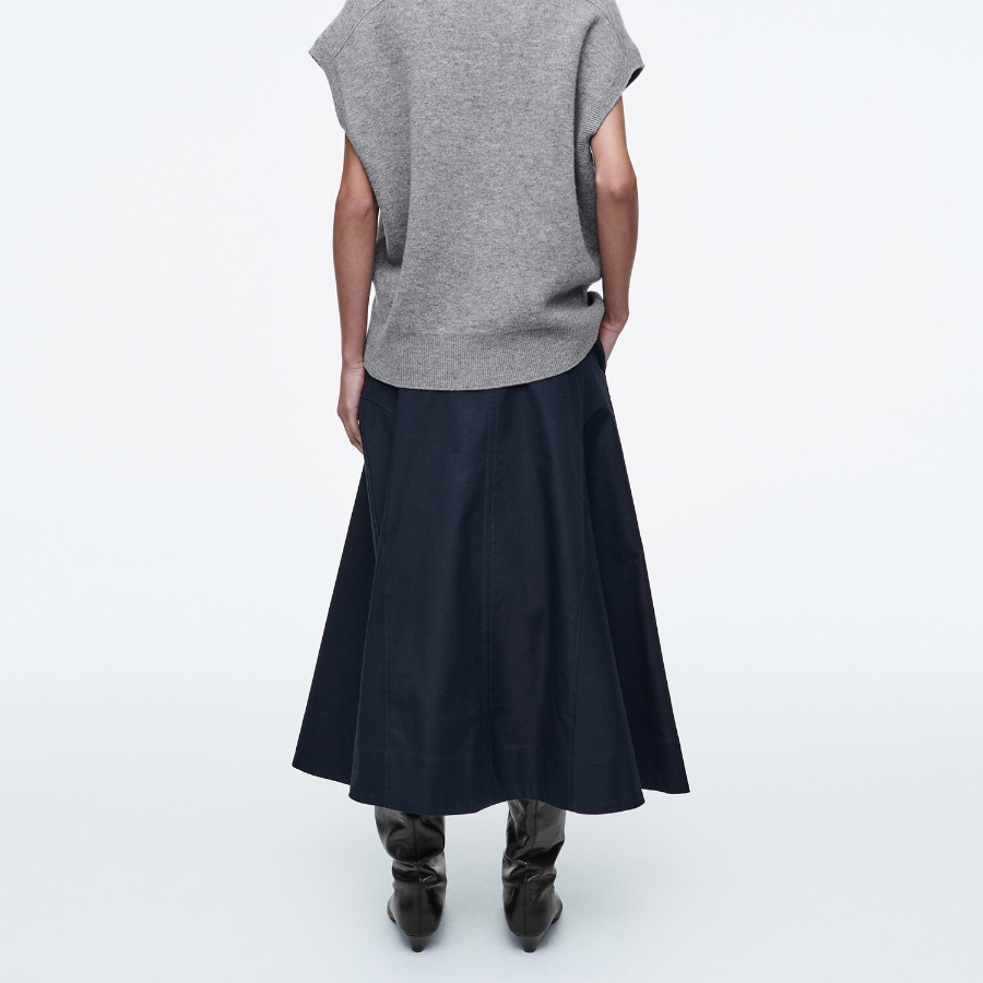 COS Round Midi Skirt – Navy