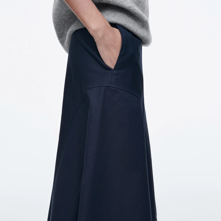 COS Round Midi Skirt – Navy