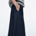 COS Round Midi Skirt – Navy