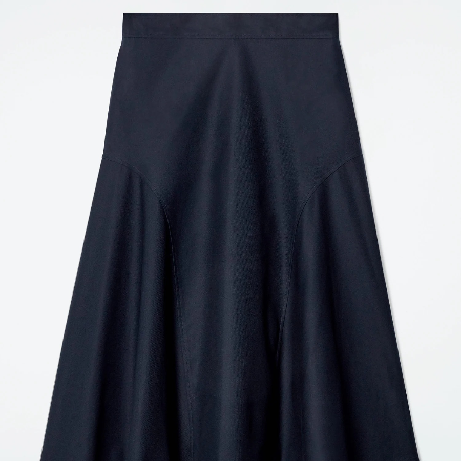 COS Round Midi Skirt – Navy
