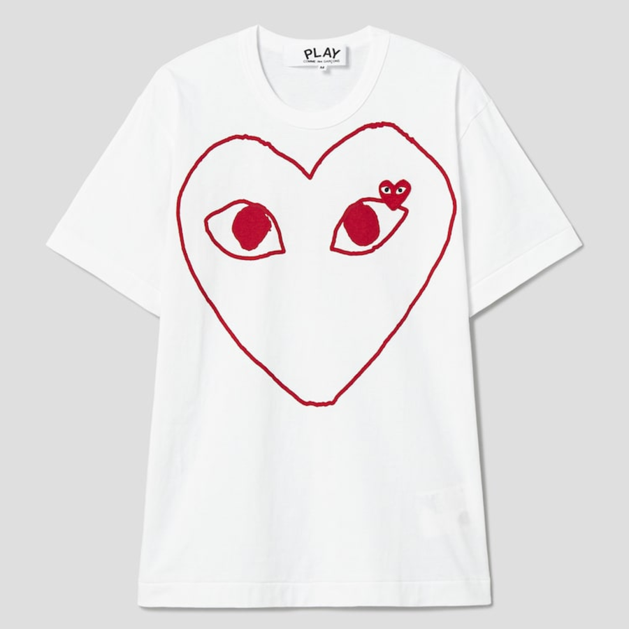 Red Heart Wappen Red Lined Heart T-Shirt — White
