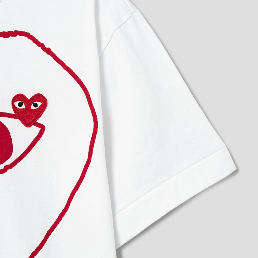 Red Heart Wappen Red Lined Heart T-Shirt — White