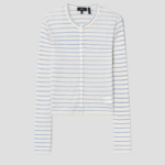 Theory Women Neo Sag Harbor Crop Stripe Cardigan - Bone Multi