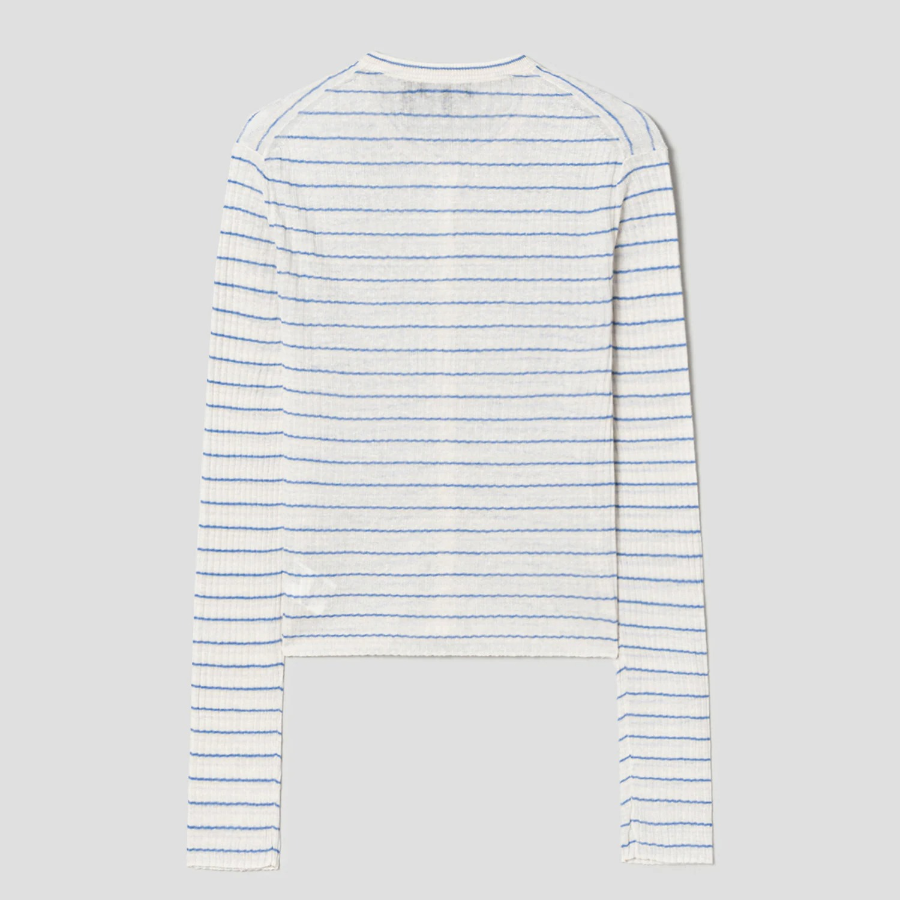 Theory Women Neo Sag Harbor Crop Stripe Cardigan - Bone Multi