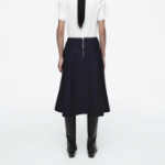 COS Panel Wool Midi Skirt – Navy