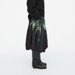 COS Printed Bubble Hem Midi Skirt – Black / Printed