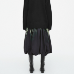 COS Printed Bubble Hem Midi Skirt – Black / Printed