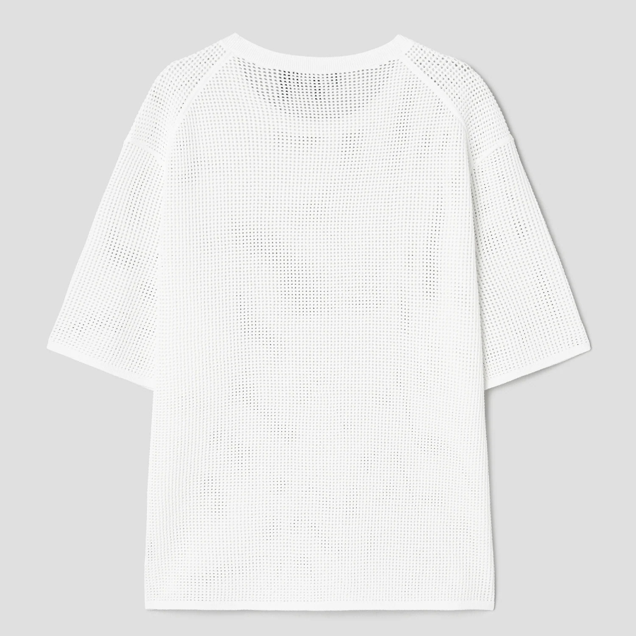 Theory Women Compact Crepe Pointelle Tee - White