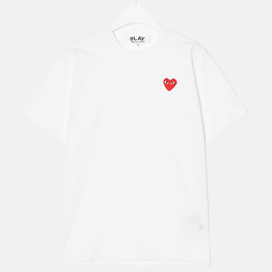 Double Red Heart Wappen T-Shirt — White