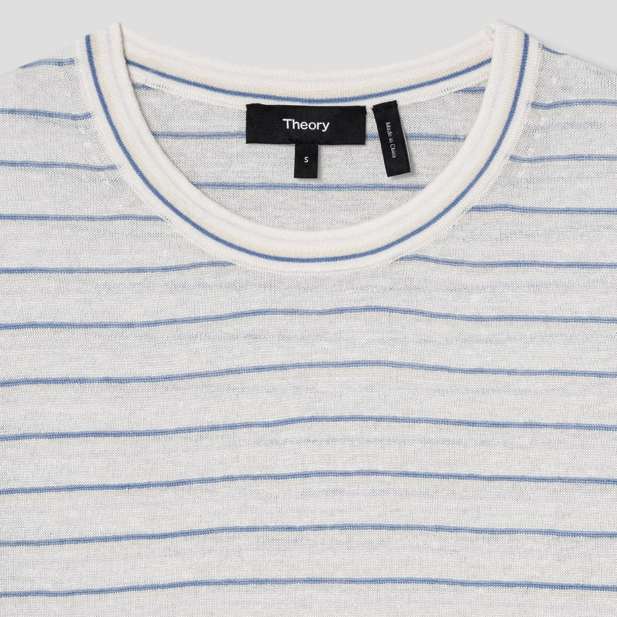 Theory Women Neo Sag Harbor Boyfriend Stripe Tee - Bone Multi