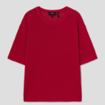 Theory Women Compact Crepe Pointelle Tee - Cherry