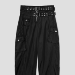 GANNI Duchesse Nylon Pocket Pant - Black
