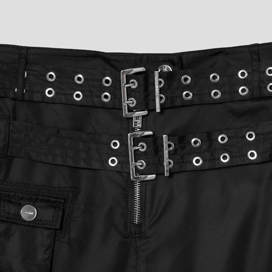 GANNI Duchesse Nylon Pocket Pant - Black