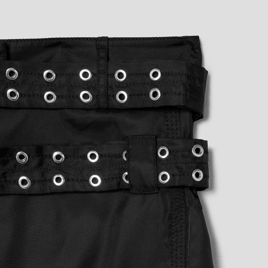 GANNI Duchesse Nylon Pocket Pant - Black