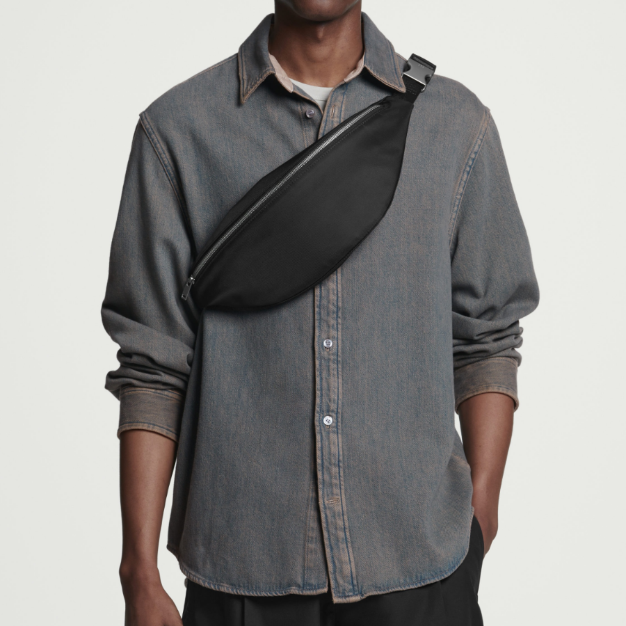 COS Slouchy Crossbody Bag – Nylon Black