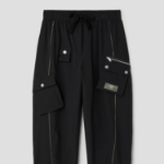 GANNI Stretch Shell Elasticated Cargo Pants - Black