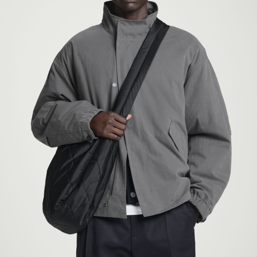 COS Quilted Crossbody Messenger Bag – Nylon Black