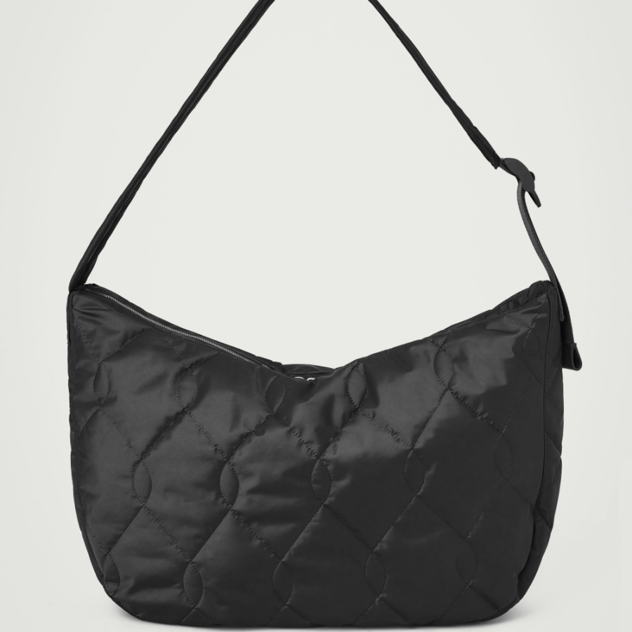 COS Quilted Crossbody Messenger Bag – Nylon Black