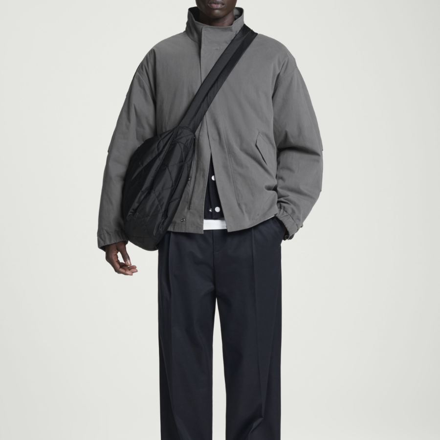 COS Quilted Crossbody Messenger Bag – Nylon Black