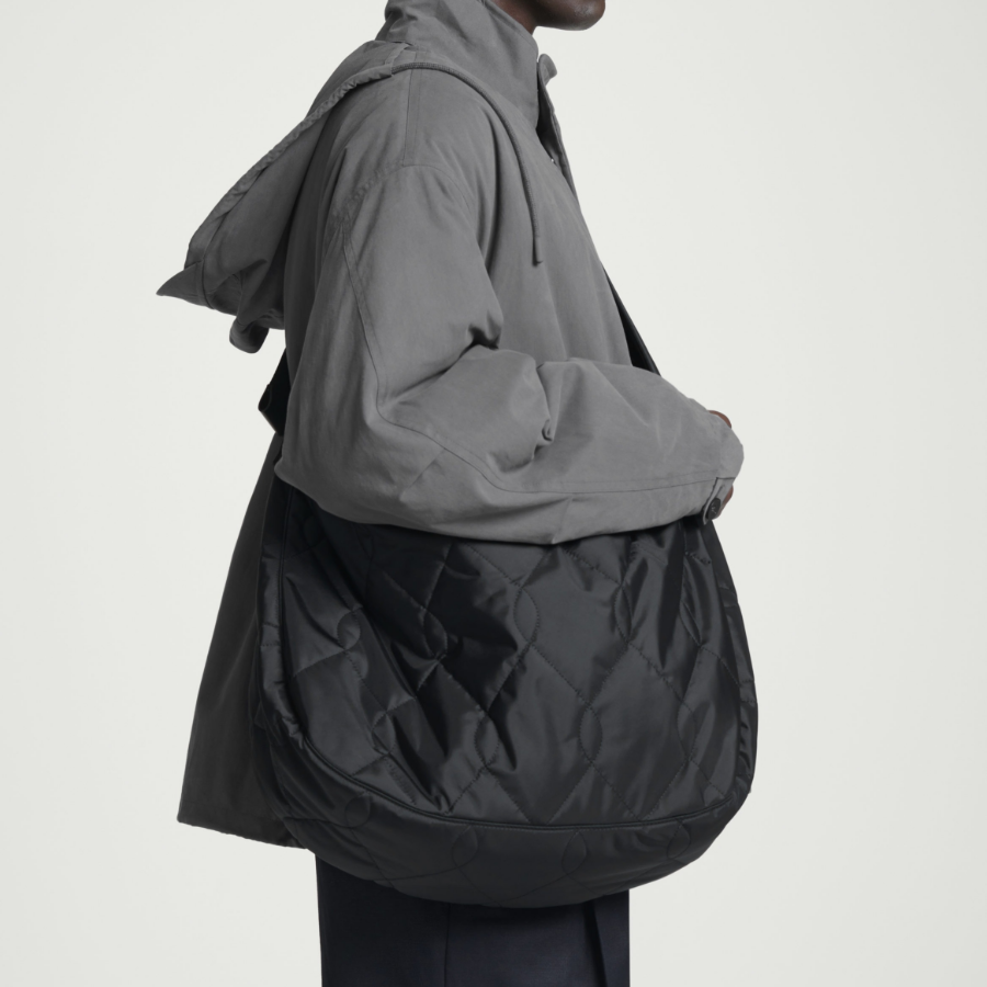 COS Quilted Crossbody Messenger Bag – Nylon Black