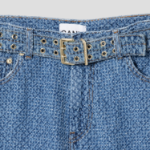 GANNI Fluffy Denim Izey Belt - Blue