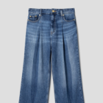 GANNI Light Denim Pleated Jeans - Blue