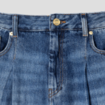 GANNI Light Denim Pleated Jeans - Blue