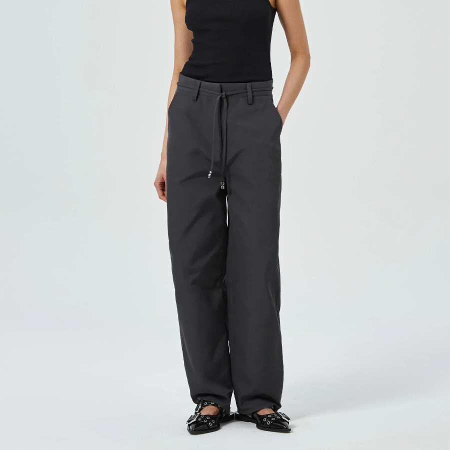 GANNI Heavy Twill Curved Pants - Phantom