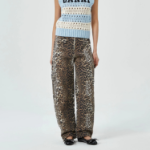 GANNI Heavy Fleece Pants - Leopard