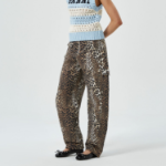 GANNI Heavy Fleece Pants - Leopard
