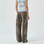 GANNI Heavy Fleece Pants - Leopard