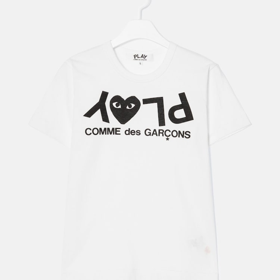 Upside Down Play Logo T-Shirt — White