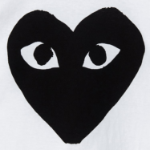 Black Heart Print T-shirt — White