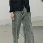 KUHO Wide-Fit Denim Pants - Grey