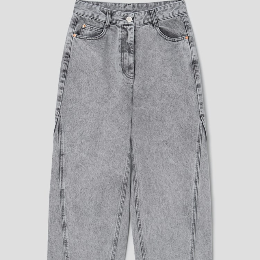 KUHO Wide-Fit Denim Pants - Grey
