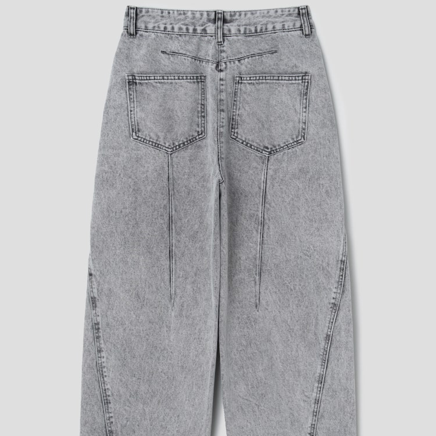 KUHO Wide-Fit Denim Pants - Grey