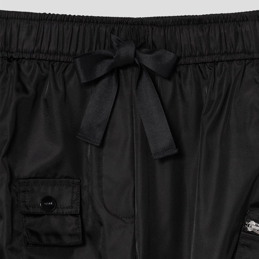 GANNI Nylon Cargo Pants - Black