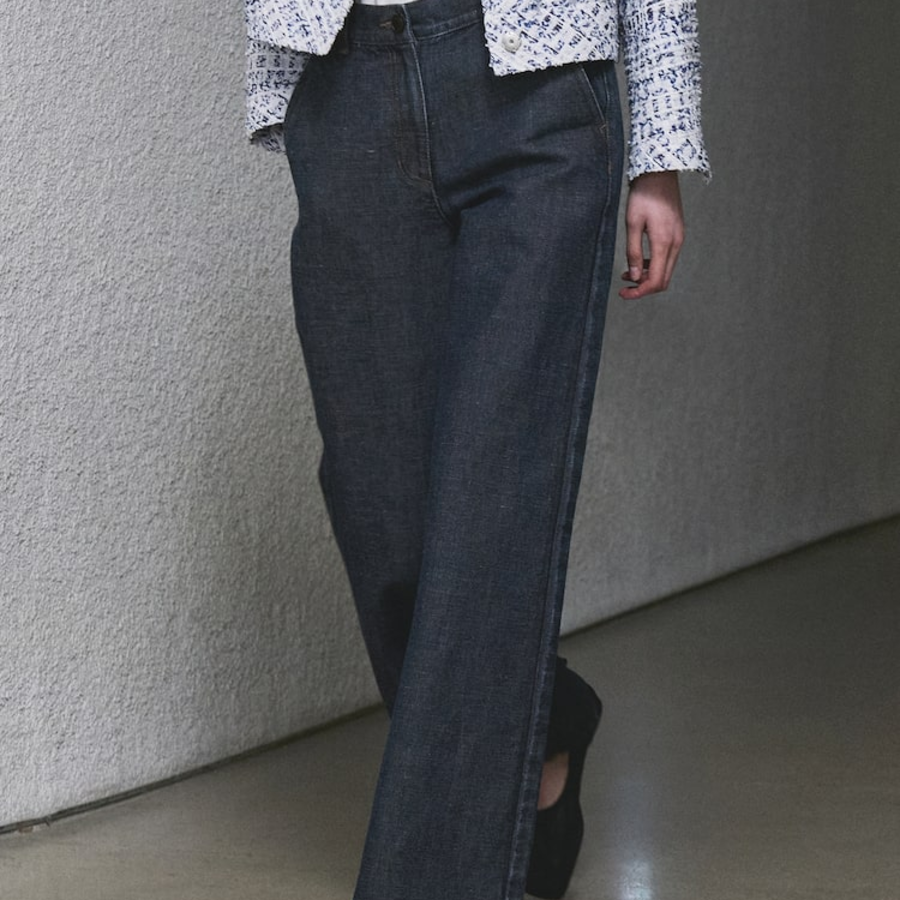 KUHO Cotton Linen Wide Pants - Blue