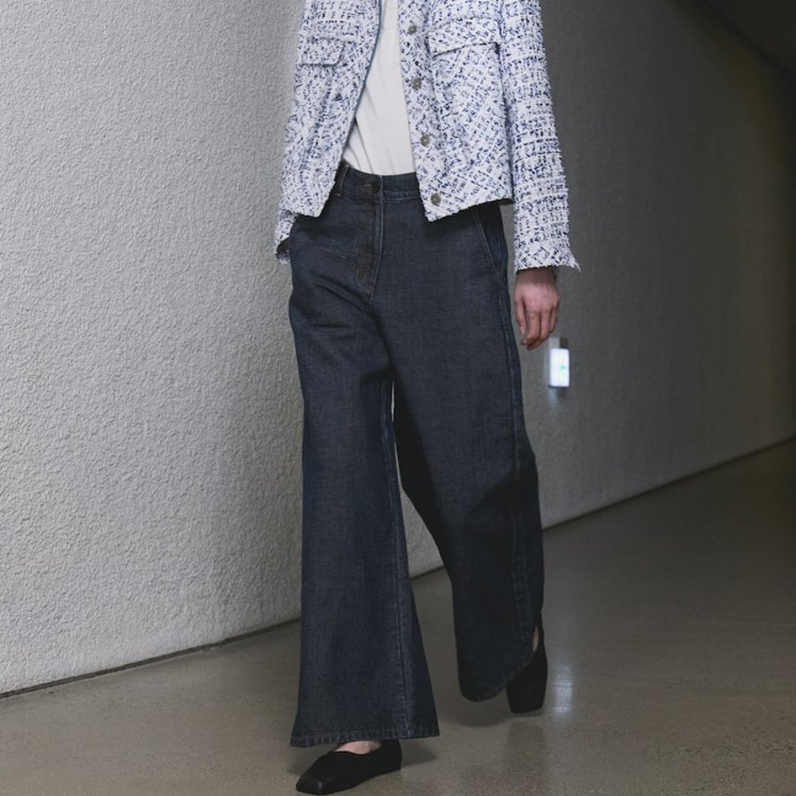 KUHO Cotton Linen Wide Pants - Blue