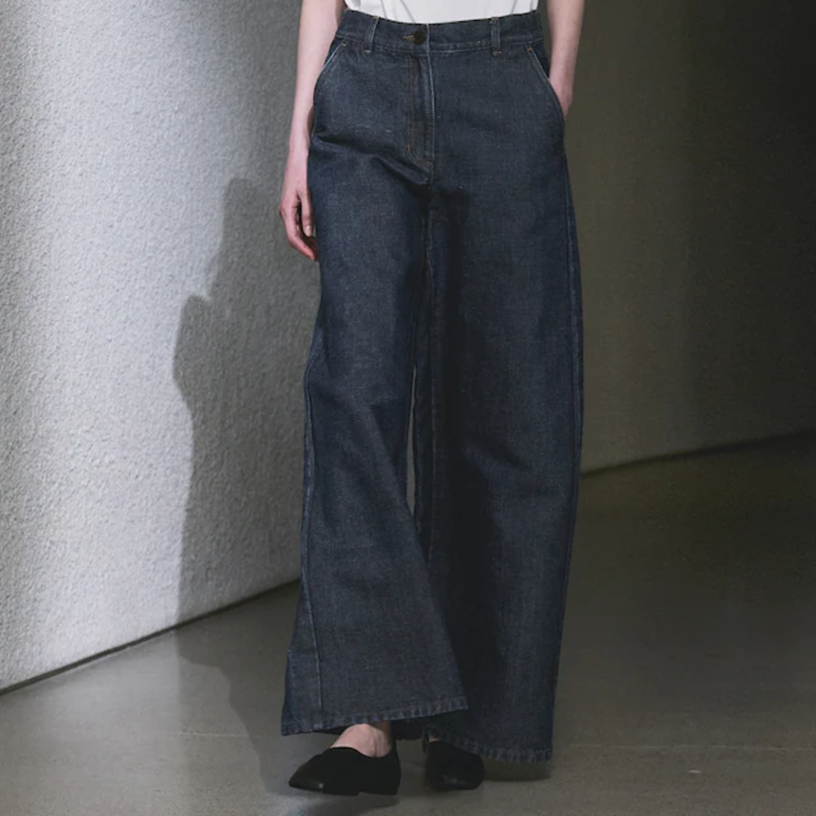 KUHO Cotton Linen Wide Pants - Blue