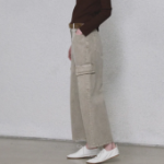 KUHO Cargo Denim Straight Pants - Beige
