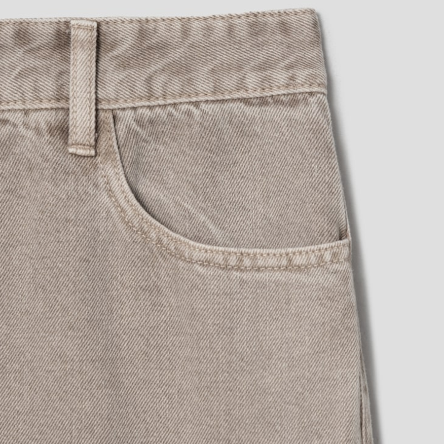 KUHO Cargo Denim Straight Pants - Beige