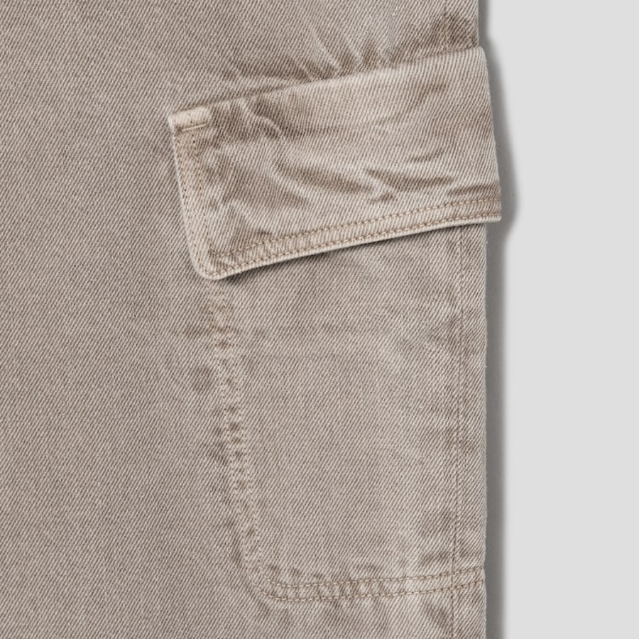 KUHO Cargo Denim Straight Pants - Beige
