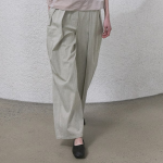 KUHO Cotton-Blended Wide Pants - Khaki